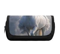 HETVBNS The Galloping Horse is Galloping Pencil Case Extra Large, doppio strato astuccio con cerniera, borsa portatile per cosmetici da viaggio, organizer per cancelleria da ufficio per donne e uomini