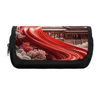 HETVBNS The Road of Color, astuccio extra large, doppio strato, con cerniera, astuccio portatile per cosmetici, per viaggi, cancelleria da ufficio, per donne e uomini