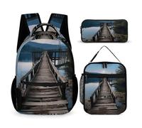 HETVBNS The Water - Set di 3 zaini in legno, resistenti e isolati, per uomini e donne