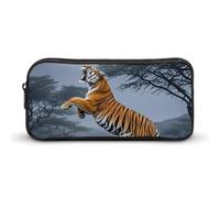 HETVBNS Tiger Moon - Astuccio con cerniera, grande capacità, organizer per matite, portatile, per ufficio, viaggi