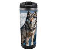 HETVBNS Timberwolves - Bicchiere da caffè portatile con coperchio, in acciaio inox, a prova di perdite, per bevande calde/fredde, palestra e ufficio, 350 ml