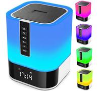Hetyre Altoparlante Bluetooth con luce notturna, 5 in 1, con controllo touch, dimmerabile, multicolore, sveglia per camera da letto, idea regalo di compleanno per ragazze/ragazzi di 10, 11, 12, 13, 14