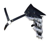 HEUchuan Armatura vintage per le spalle Spallacci regolabili in pelle PU nera da uomo con design peloso