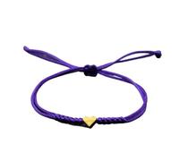 HEUchuan Bracciale intrecciato fatto a mano Bracciale semplice con cuore d'amore Braccialetti intrecciati catena in corda nera a più colori rosa rosso nero Accessori for ragazze(51)