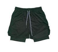 HEUchuan Costume da Bagno da Uomo Pantaloncini da Uomo Pantaloncini Fitness a Doppio Strato Fodera in Rete con Coulisse Vita Elastica Traspirante Quick Dry Beach Pool Summer Male(Black,M)