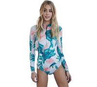 HEUchuan Costume da Bagno Intero Donna a Maniche Lunghe Rashguard Sexy Surf, Costume Rash Guard, Spiaggia, Body per Fare Surf nell'oceano(Color 1,S)