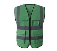 HEUchuan Gilet Riflettente Multitasche for l'ambiente del Traffico Notturno, architettura Giardino, Costruzione di Gilet per l'edilizia, lavori all'aperto(Green,3XL)
