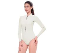HEUchuan Muta da Sub Calda 2 mm for Surf e Immersioni, Manica Lunga, for Snorkeling, Rosa Bianco per Fare Surf nell'oceano(White Top,XXL)