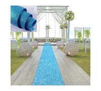 HEUchuan Tappeto per la navata nuziale 10 m decorazione di nozze tappeto perlescente lucido corridoio corridore stazione T for passerella for il layout del sito della scena festa(Blue,0.8M)