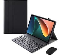 HEUCYL Custodia con Tastiera E Mouse per Xiaomi Redmi Pad 10,6 Pollici Versione 2022, Tastiera Italiana Bluetooth Wireless Rimovibile, Custodia in Pelle Pu Portatile Leggera Supporto Regolabile,Nero