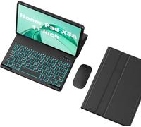 HEUCYL Custodia con Tastiera per Honor Pad X8a 11 Pollici 2024, Tastiera Bluetooth Retroilluminata A 7 Colori Staccabile Magnetica, Custodia con Supporto Ultrasottile E Leggero con Mouse,Nero