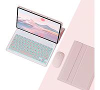 HEUCYL Custodia con Tastiera per Lenovo Tab M10 Fhd Plus 10,3 Pollici (TB-X606F/TB-X606X) con Tastiera Italiana Retroilluminata A 7 Colori Staccabile Magnetica, Smart Cover Sottile E Leggera,Rosa