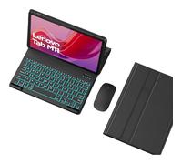 HEUCYL Custodia con Tastiera per Lenovo Tab M11 11 Pollici 2024 (TB330FU/TB330XU), Tastiera Bluetooth Wireless Rimovibile Retroilluminata A 7 Colori, Cover con Supporto Sottile con Mouse,Nero