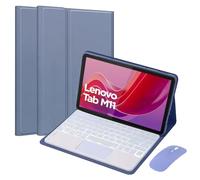 HEUCYL Custodia con Tastiera per Lenovo Tab M11 11 Pollici 2024 (TB330FU/TB330XU), Tastiera Touchpad Rimovibile Retroilluminata 7 Colori, Copertura Supporto Pelle PU Sottile con Mouse,Viola