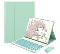 HEUCYL Custodia con Tastiera per Lenovo Tab P11 Plus 2021 & P11 2020 11" TB-J606F/TB-J606X/TB-J616F, Tastiera Italiana Wireless Retroilluminata Magnetica Staccabile A 7 Colori, con Mouse,Mint Green