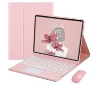 HEUCYL Custodia con Tastiera per Tablet Xiaomi Redmi Pad SE 11 Pollici 2023, Tastiera Italiana Touchpad Wireless Bluetooth Rimovibile, Custodia Ultrasottile, Portapenne Integrato,Rosa