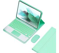 HEUCYL Custodia con Tastiera Touchpad per Samsung Galaxy Tab A7 Modello 10,4 Pollici 2020 (SM-T500/T505/T507), Tastiera Bluetooth Rimovibile Retroilluminata 7 Colori Custodia Ultrasottile,Mint Green