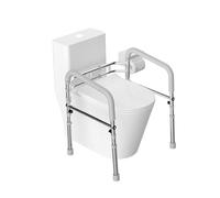 Heuffe Maniglione WC Regolabile Omnidirezionale - Supporto Sicurezza Fisso con Braccioli，Telaio in Alluminio da Terra per Anziani & Disabili