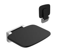 Heuffe Sedia Doccia Sottile Ergonomica Pieghevole a Muro - 160kg Portata Max Antiscivolo, per Anziani e Disabili, Nero