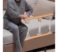 Heuffe Sponda Letto Anziani Pieghevole Anticaduta | Barriera di Sicurezza Regolabile | Supporto Flessibile per Sedersi/Alzarsi | Adatta Anziani, Disabili (Legno)