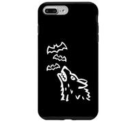 Heulender Wolfs kopf mit Fledermäusen im Himmel - Halloween Custodia per iPhone 7 Plus/8 Plus