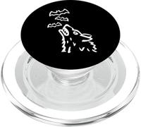 Heulender Wolfs kopf mit Fledermäusen im Himmel - Halloween PopSockets PopGrip per MagSafe