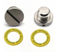 HeuroFosh 2 pezzi 79953Q04 Marine Unità inferiore Tappo di scarico olio vite e guarnizione per Mercury MerCruiser I R MR Alpha 1 TR TRS e tutti O/B con 3/8-16 non magnetico sostituisce 816610A1 28634