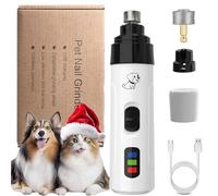 Heusom Silent Groom Pro Nail Grinder, Newest Heusom Nail Trimmer for Dogs & Cats with LED Light & 3 Speeds, Super Quiet Electric Pet Nails Grinder Painless Paws Grooming & Smoothing (1pc+1 Heads)