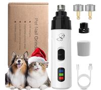 Heusom Silent Groom Pro Nail Grinder, Newest Heusom Nail Trimmer for Dogs & Cats with LED Light & 3 Speeds, Super Quiet Electric Pet Nails Grinder Painless Paws Grooming & Smoothing (1pc+2 Heads)
