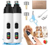 Heusom Silent Groom Pro - USB Rechargeable Dog Nail Grinder | Advanced Silent Groom Pro for Dogs with Precision Trimming | Ergonomic & Quiet Dog Nail Trimmer for All Breeds (2 pcs)