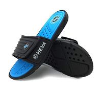 HEVA Ciabatta Uomo Sandali Muli Scarpe da Spiaggia & Piscina Scratch Pantofole, Noir et Bleu, 45 EU