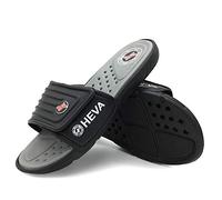 HEVA Slide Sandali a Punta Aperta da Uomo Estive Scarpe da Spiaggia e Piscina Ciabatte（42 EU Black/Gery）