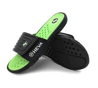 HEVA Slide Sandali a Punta Aperta da Uomo Estive Scarpe da Spiaggia e Piscina Ciabatte(42 EU Nero/Verde)