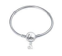 Hevdlt Bracciale da donna in argento Sterling 925, in filigrana, ideale come regalo per San Valentino, festa della mamma, compleanno o Natale, per fidanzata, moglie o mamma, 6,7in/17 cm, Argento