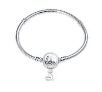 Hevdlt Bracciale da donna in argento Sterling 925, in filigrana, ideale come regalo per San Valentino, festa della mamma, compleanno o Natale, per fidanzata, moglie o mamma, 8,3in/21 cm, Argento