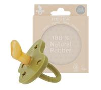 HEVEA Ciuccio in gomma naturale, forma ortodontica, 3-36 mesi, design igienico, per neonati fino a bambini, senza BPA, morbido e durevole, confezione singola (avocado)