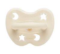 HEVEA Ciuccio in gomma naturale, forma rotonda, 3-36 mesi, design igienico, monoblocco per neonati fino a bambini, senza BPA, morbido e durevole, confezione singola (bianco latte)