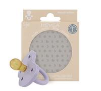 HEVEA Ciuccio in gomma naturale, forma rotonda, 3 - 36 mesi, design igienico, per neonati fino a bambini, senza BPA, morbido e durevole, confezione singola (lavanda polverosa)