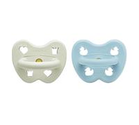 HEVEA Ciuccio ortodontico in gomma naturale, 3-36 mesi, design igienico per neonati e bambini, senza BPA, morbido e resistente, confezione da 2 (iceberg)