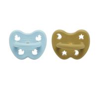 HEVEA Ciuccio ortodontico in gomma naturale, 3-36 mesi, design igienico per neonati e bambini, senza BPA, morbido e resistente, confezione da 2 (Ærøskøbing)