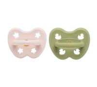 HEVEA Ciuccio rotondo in gomma naturale, 3-36 mesi, design igienico per neonati e bambini, senza BPA, morbido e resistente, confezione da 2 (københavn)