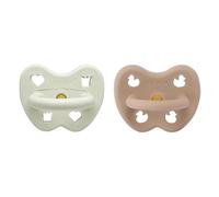 HEVEA Ciuccio rotondo in gomma naturale, 3-36 mesi, design igienico per neonati e bambini, senza BPA, morbido e resistente, confezione da 2 (Hornbæk)
