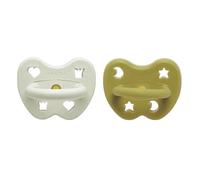 HEVEA Ciuccio rotondo in gomma naturale, 3-36 mesi, design igienico per neonati e bambini, senza BPA, morbido e resistente, confezione da 2 (Archipelago Coziness)