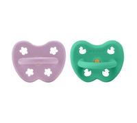 HEVEA Ciuccio rotondo in gomma naturale, 3-36 mesi, design igienico per neonati e bambini, senza BPA, morbido e resistente, confezione da 2 (Sæby)