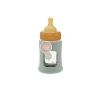 HEVEA Plastic-Free Wide Neck Glass Baby Bottle with Sleeve - Slow Flow Anti Colic Baby Bottles Newborn 0+ mesi - Eco-friendly, senza BPA, confezione singola (150 ML)