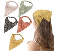 Heveer Fasce Elastiche per Capelli Fasce a Triangolo Turbante di Chiffon Sciarpa Elastica dei Capelli per Donne Ragazze 8 Pezzi Modello floreale
