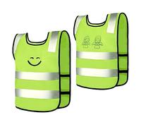 Heveer Gilet di Sicurezza per Bambini Giubbotto Catarifrangenti per Notte Camminata Tragitto Verso la Scuola Bicicletta 2 Pezzi