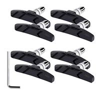 Heveer Pattini Freno V-Brake Pastiglie Freni Bici 70mm MTB con Dadi Esagonali Chiave Distanziali per Biciclette da Strada e Mountain Nero 4 Paio