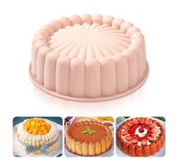 Heveer Stampi in Silicone per Torte Charlotte Antiaderente Stampi in Silicone Rotondo Riutilizzabile Stampo per Torte per Cheesecake Flan Pane Teglie 8 Pollici