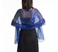 HEVIBK Scialle Chiffon Sciarpe Avvolge Stola Donna Cerimonia Foulard Donna Sciarpa Da Donna, Idea Regalo Per Le Donne Per Abito Da Sera Da Sposa E Abiti Per Occasioni Speciali (Blu)